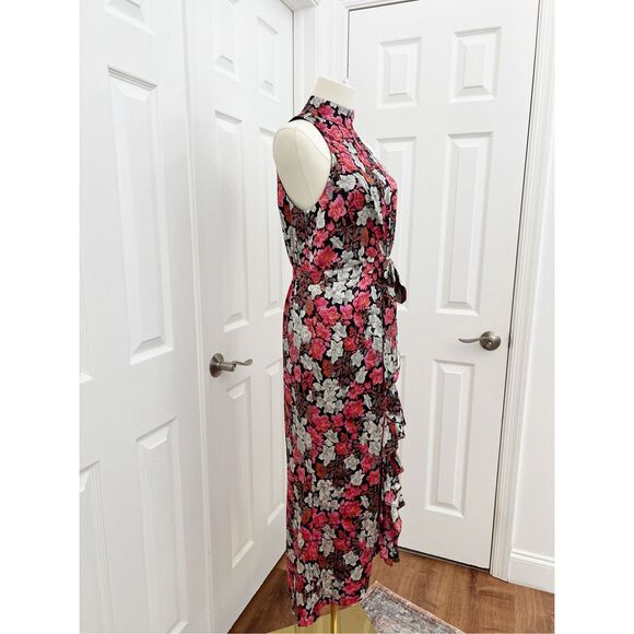 Cinq a Sept Womens Multicolor Floral Print Julian Silk Dress Size 4 - Picture 4 of 10